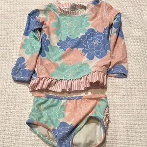 Floral Kids Swim Set. Ruffle Butts size 3T. Like new